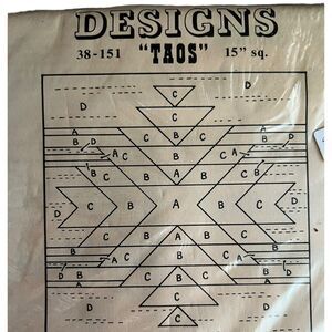 VTG Rug Crafters Yarn Tufting Canvas Pattern Ethnic Southwest Latch Hook 15”